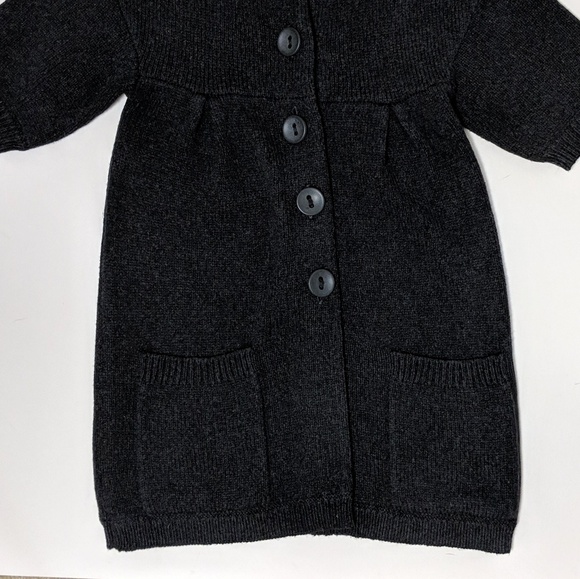 Vince Dark Grey Wool Short Puff Sleeve Duster - Picture 7 of 8